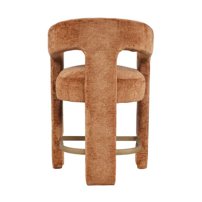 Jofran - Gwen Modern Luxury Jacquard Fabric Upholstered Sculpture Counter Stool - 2271-GWENSTRST veiw 3