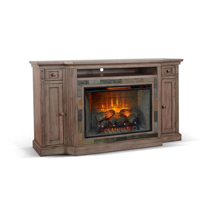 Sunny Designs -  72in Media Console with Electric Fireplace - K3650BU-S veiw 1