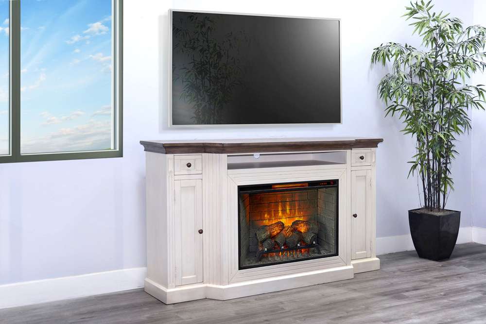 Sunny Designs -  72in Media Console with Electric Fireplace - K3650MB-2S veiw 2