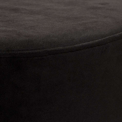 Diamond Sofa - Sorbet Round Accent Ottoman in Black Velvet w/ Gold Metal Band Accent - SORBET2OTBL veiw 7