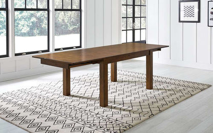 A-America - Mariposa 64in - 100in Dining Height Leg Table with (2) 18in Butterfly Leaves, Rustic Whiskey Finish - MRPRW6201 veiw 1