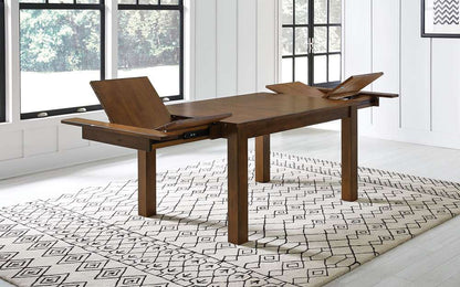 A-America - Mariposa 64in - 100in Dining Height Leg Table with (2) 18in Butterfly Leaves, Rustic Whiskey Finish - MRPRW6201 veiw 4