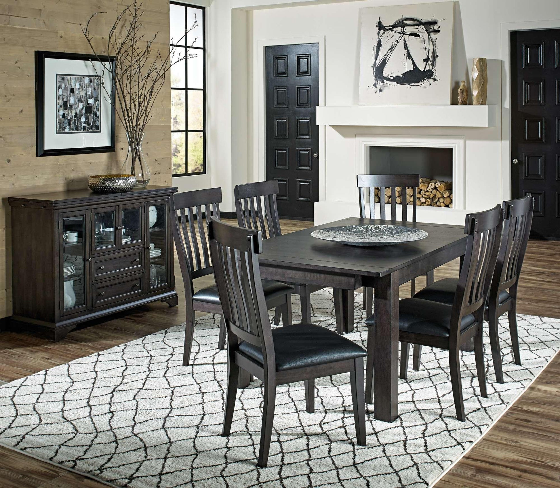 A-America - Mariposa 64in - 100in Dining Height Leg Table with (2) 18in Butterfly Leaves, Warm Grey Finish - MRPWG6201 veiw 4