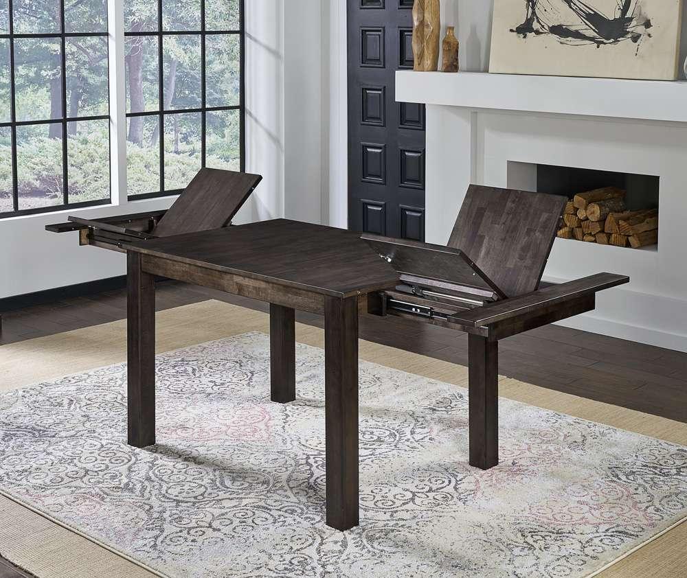 A-America - Mariposa 64in - 100in Gathering Height Leg Table with (2) 18in Butterfly Leaves, Warm Grey Finish - MRPWG6700 veiw 1