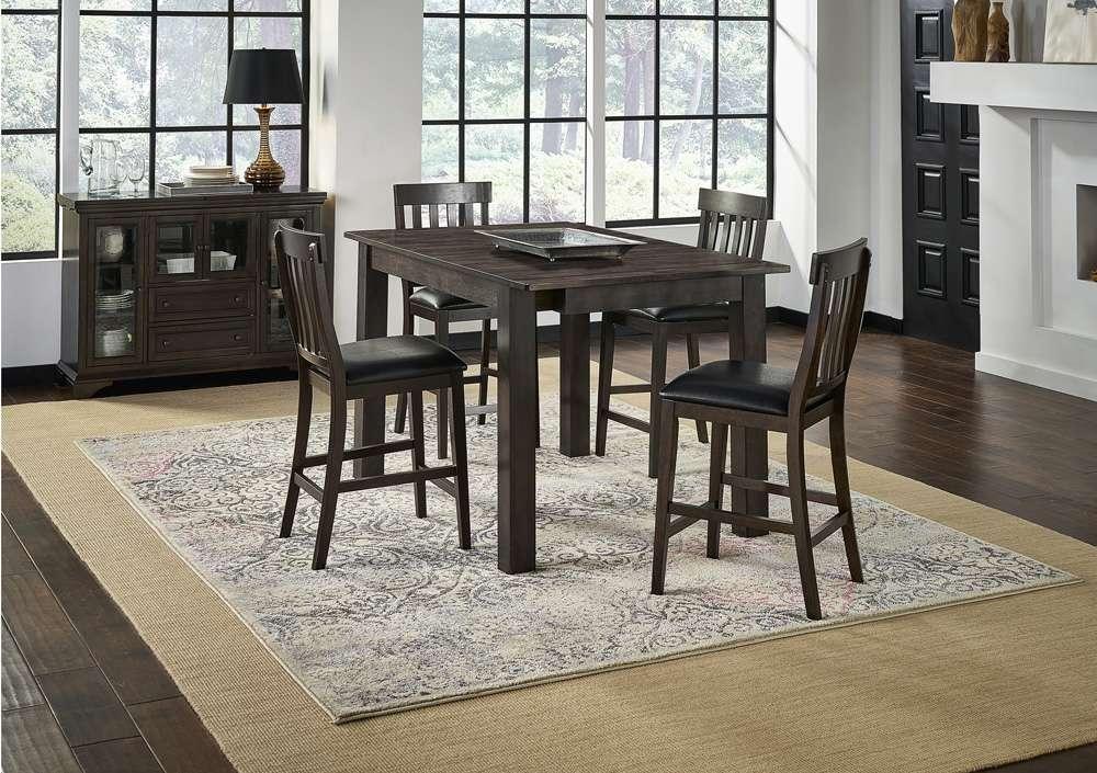 A-America - Mariposa 64in - 100in Gathering Height Leg Table with (2) 18in Butterfly Leaves, Warm Grey Finish - MRPWG6700 veiw 2