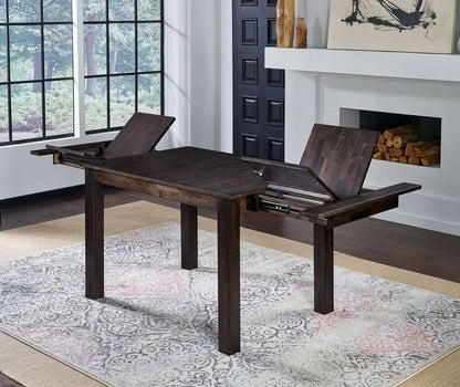 A-America - Mariposa 64in - 100in Gathering Height Leg Table with (2) 18in Butterfly Leaves, Warm Grey Finish - MRPWG6700 veiw 3