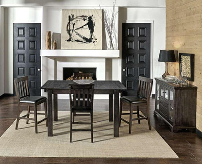 A-America - Mariposa 64in - 100in Gathering Height Leg Table with (2) 18in Butterfly Leaves, Warm Grey Finish - MRPWG6700 veiw 4