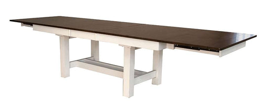 A-America - Mariposa 78in - 132in Trestle Table with (3) 18in Butterfly Leaves, Cocoa-Chalk Finish - MRPCO6081 veiw 1