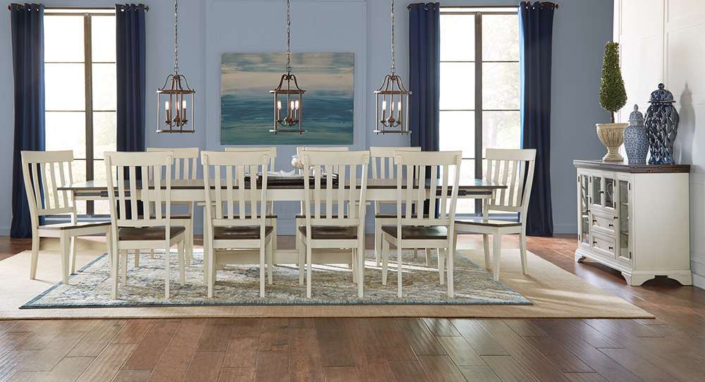 A-America - Mariposa 78in - 132in Trestle Table with (3) 18in Butterfly Leaves, Cocoa-Chalk Finish - MRPCO6081 veiw 3