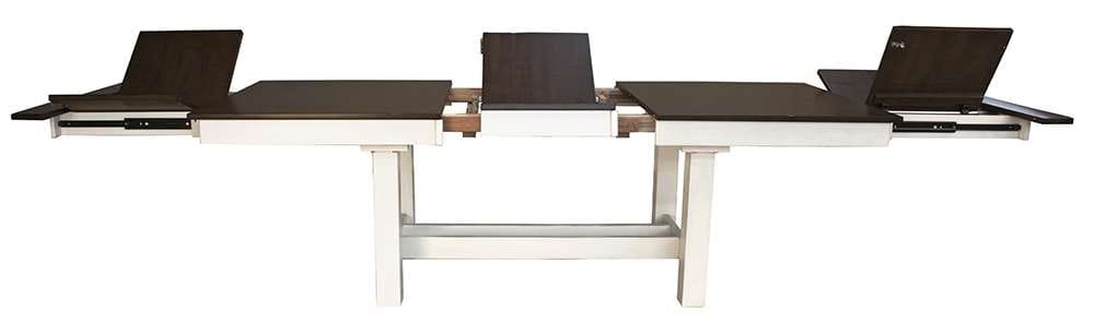 A-America - Mariposa 78in - 132in Trestle Table with (3) 18in Butterfly Leaves, Cocoa-Chalk Finish - MRPCO6081 veiw 5