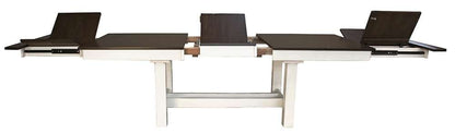 A-America - Mariposa 78in - 132in Trestle Table with (3) 18in Butterfly Leaves, Cocoa-Chalk Finish - MRPCO6081 veiw 5