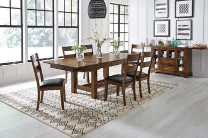 A-America - Mariposa 78in - 132in Trestle Table with (3) 18in Butterfly Leaves, Rustic Whiskey Finish - MRPRW6081 veiw 4