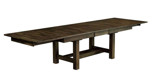 A-America - Mariposa 78in - 132in Trestle Table with (3) 18in Butterfly Leaves, Warm Grey Finish - MRPWG6081 veiw 1