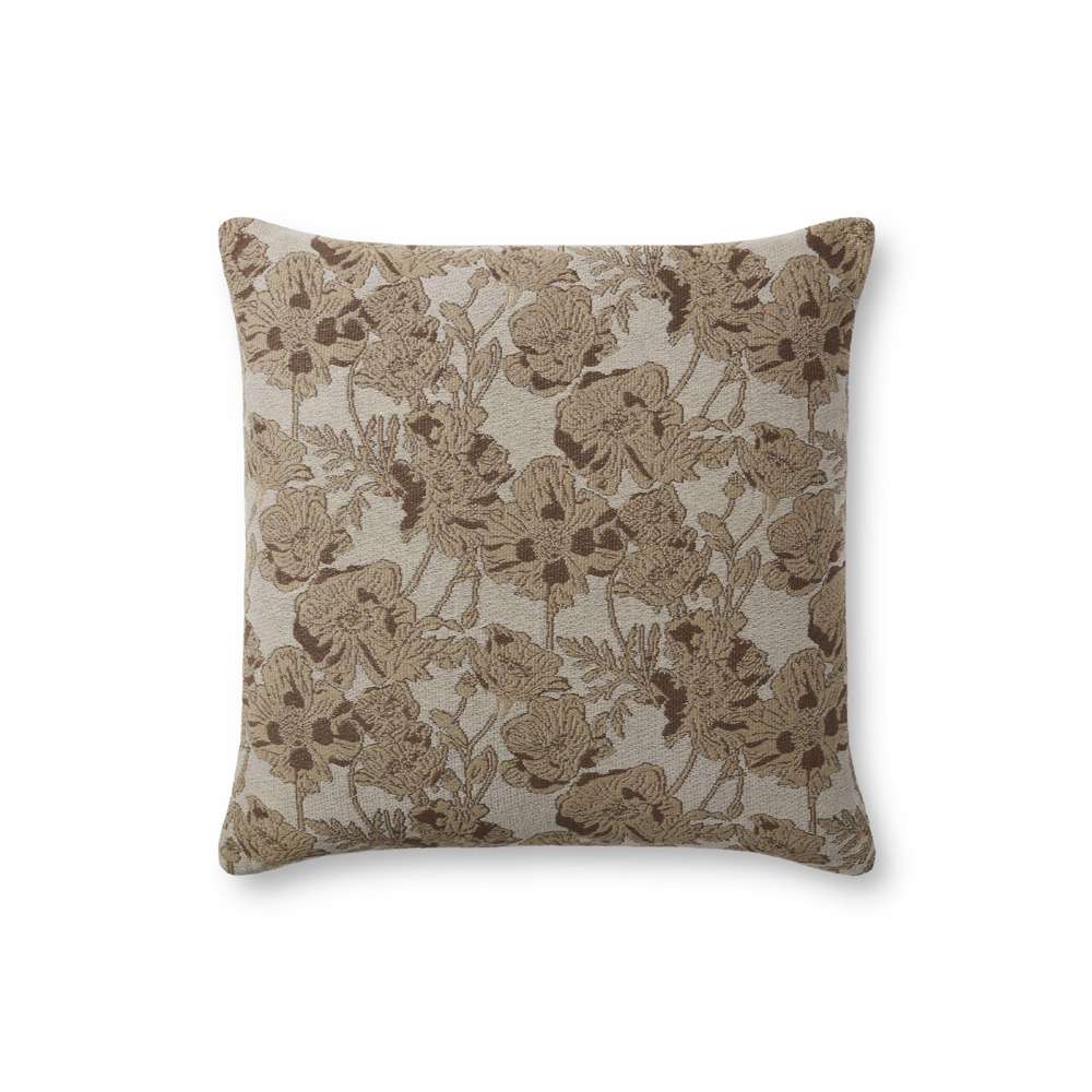 Chris Loves Julia x Loloi - Matilda Beige / Mocha 18 x 18 Pillow - P086PCJ0008BEMCPIL1 veiw 1