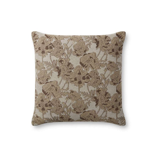 Chris Loves Julia x Loloi - Matilda Beige / Mocha 18 x 18 Pillow - P086PCJ0008BEMCPIL1 veiw 1