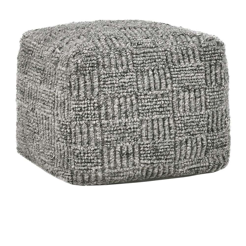 Classic Home Performance Vico Gray Pouf 18x18x14