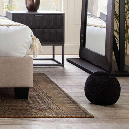 Diamond Sofa -  10in Round Accent Pillows in Black Faux Sheepskin (Set of 2) - PILLOWBALLBL2PK veiw 4