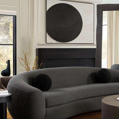Diamond Sofa -  10in Round Accent Pillows in Black Faux Sheepskin (Set of 2) - PILLOWBALLBL2PK veiw 6