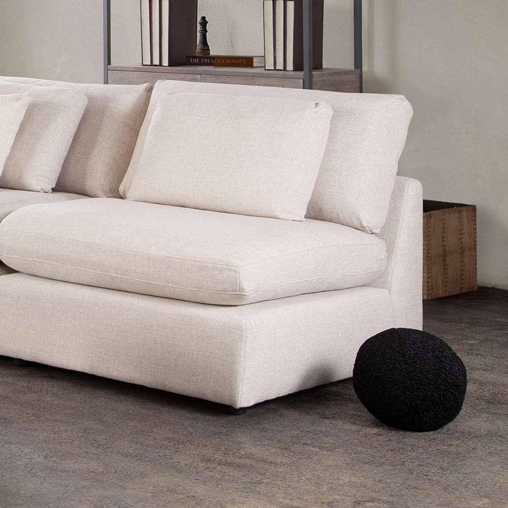 Diamond Sofa -  10in Round Accent Pillows in Black Faux Sheepskin (Set of 2) - PILLOWBALLBL2PK veiw 7