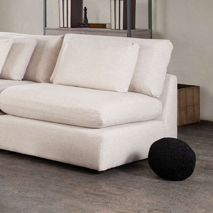 Diamond Sofa -  10in Round Accent Pillows in Black Faux Sheepskin (Set of 2) - PILLOWBALLBL2PK veiw 7