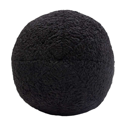 Diamond Sofa -  10in Round Accent Pillows in Black Faux Sheepskin (Set of 2) - PILLOWBALLBL2PK veiw 8