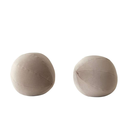 Diamond Sofa -  10in Round Accent Pillows in Mink Tan Velvet (Set of 2) - PILLOWBALLTN2PK veiw 1