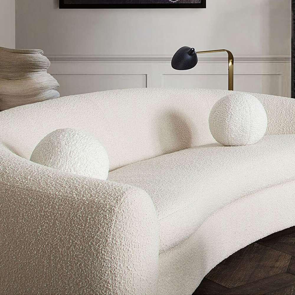 Diamond Sofa -  10in Round Accent Pillows in White Faux Sheepskin (Set of 2) - PILLOWBALLWH2PK veiw 4