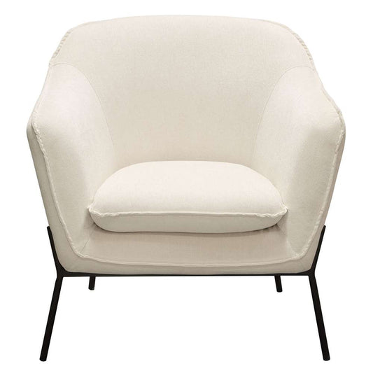 Diamond Sofa - Status Accent Chair in Cream Fabric with Black Powder Coated Metal Leg - STATUSCHCR veiw 1