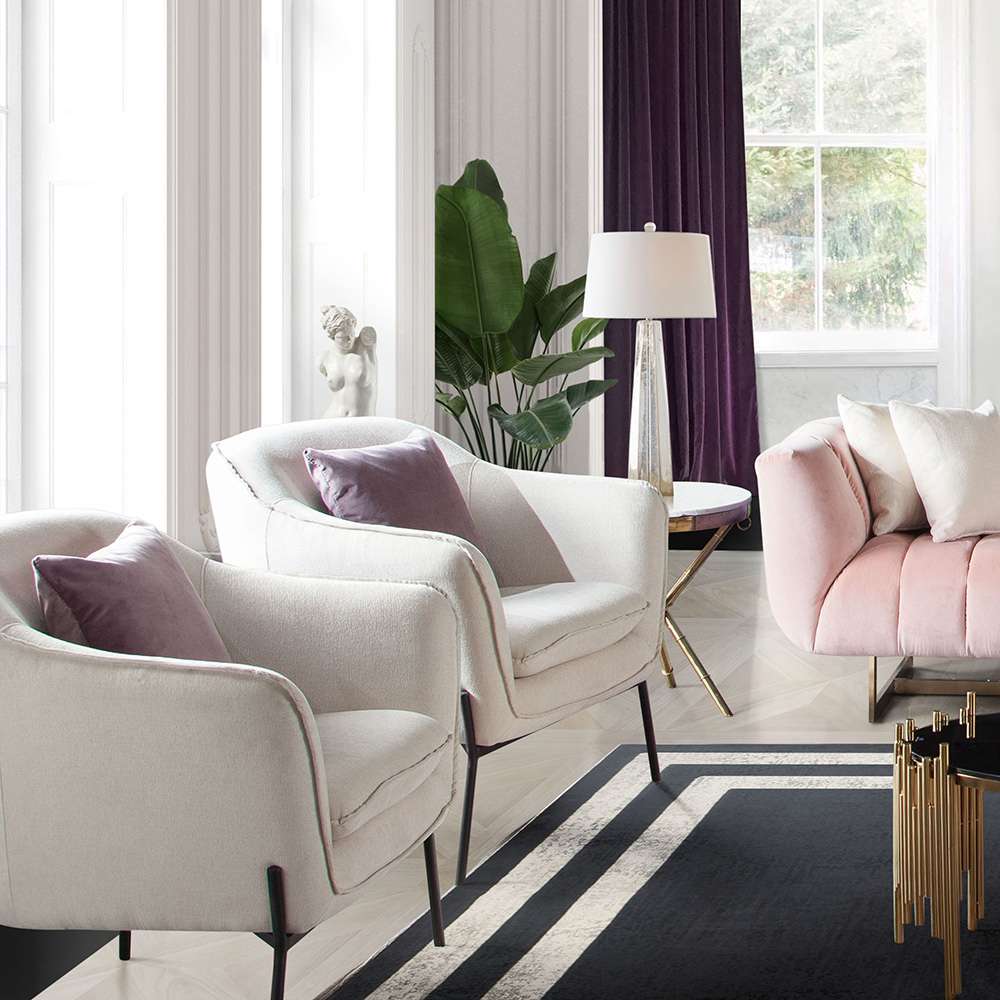 Diamond Sofa - Status Accent Chair in Cream Fabric with Black Powder Coated Metal Leg - STATUSCHCR veiw 4