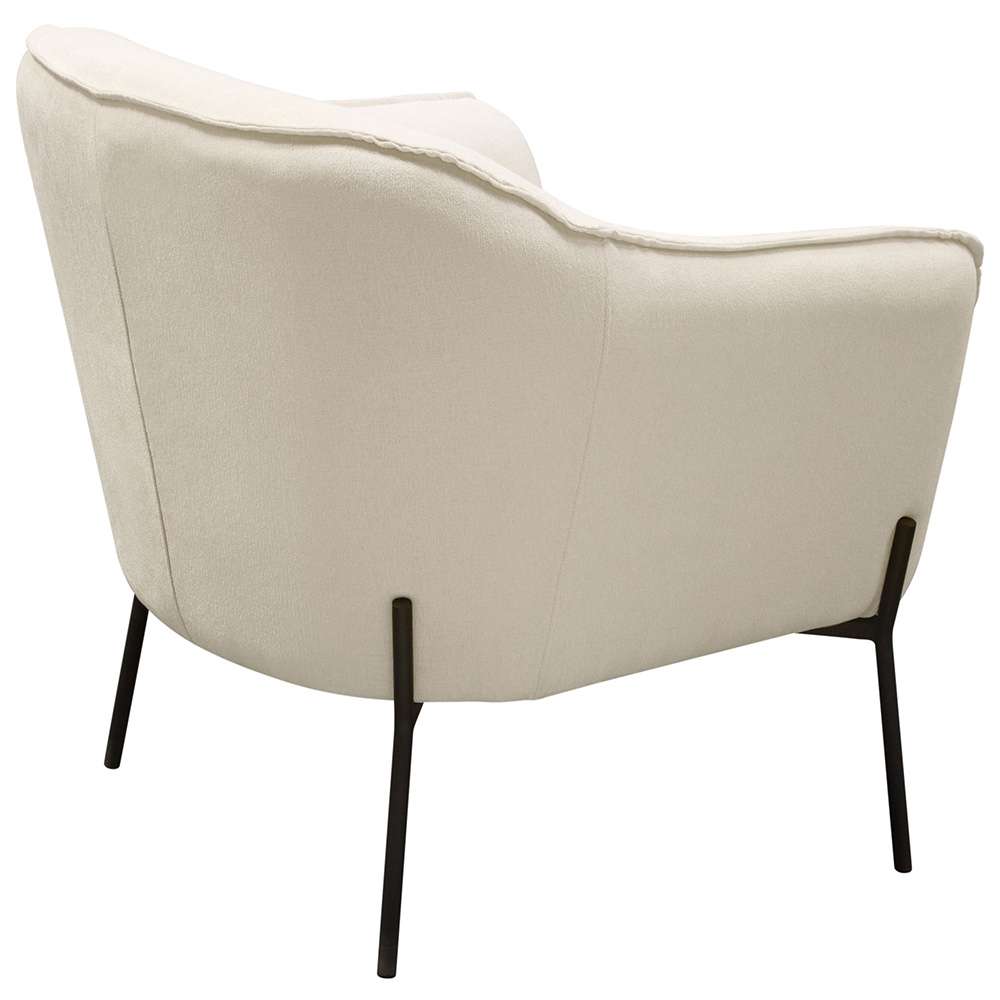 Diamond Sofa - Status Accent Chair in Cream Fabric with Black Powder Coated Metal Leg - STATUSCHCR veiw 6
