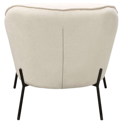 Diamond Sofa - Status Accent Chair in Cream Fabric with Black Powder Coated Metal Leg - STATUSCHCR veiw 7