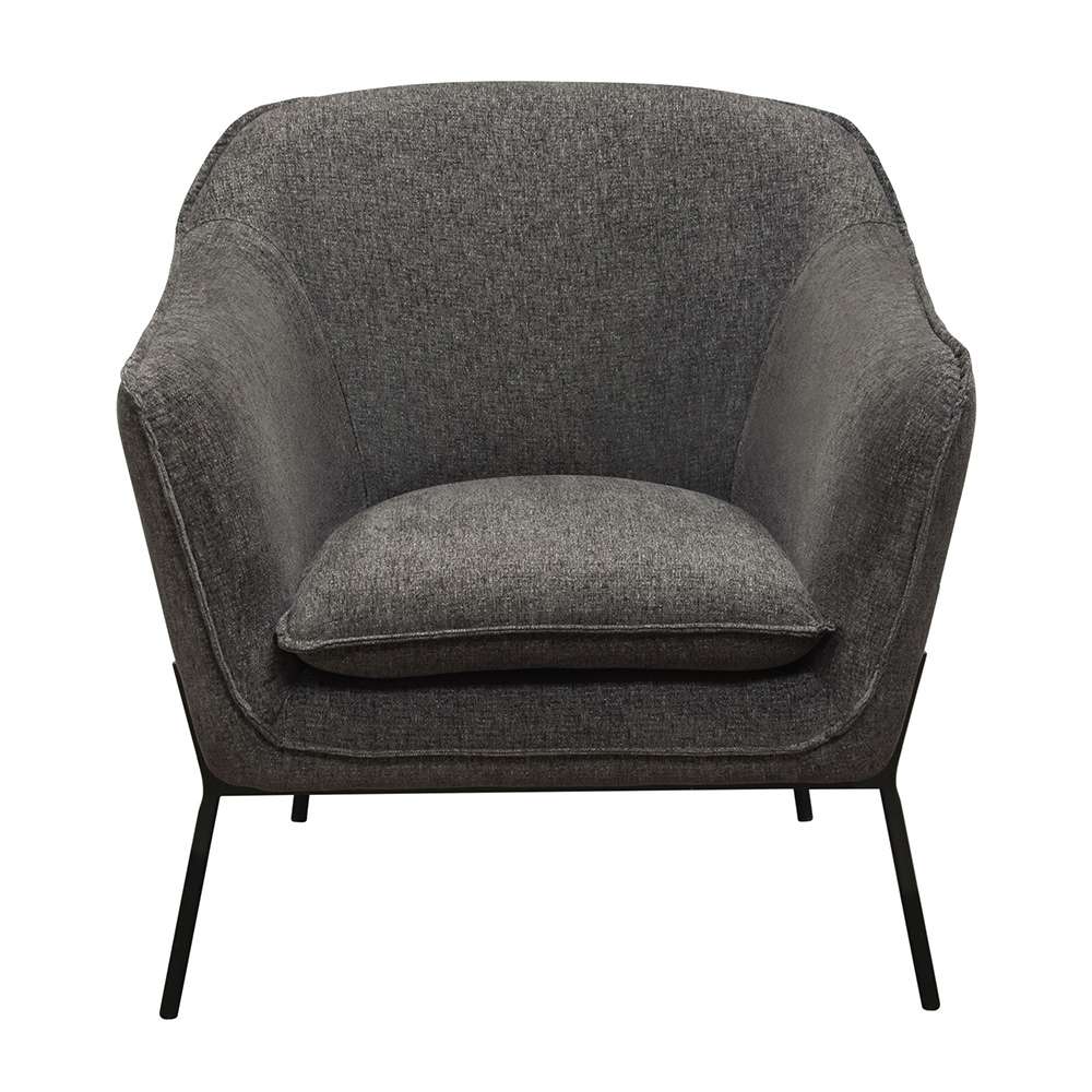 Diamond Sofa - Status Accent Chair in Grey Fabric with Metal Leg - STATUSCHGR veiw 1