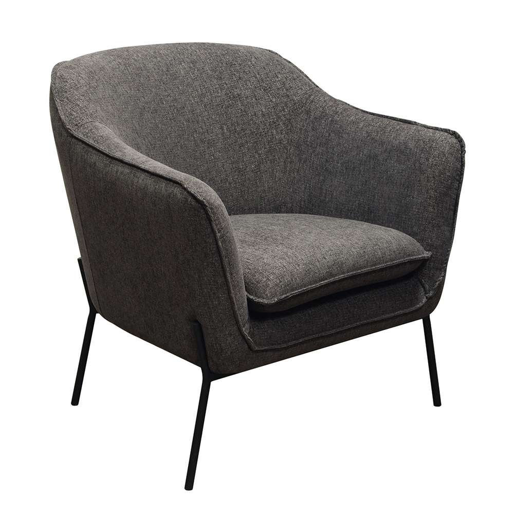 Diamond Sofa - Status Accent Chair in Grey Fabric with Metal Leg - STATUSCHGR veiw 2