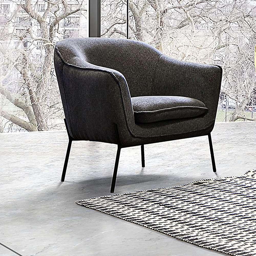 Diamond Sofa - Status Accent Chair in Grey Fabric with Metal Leg - STATUSCHGR veiw 4