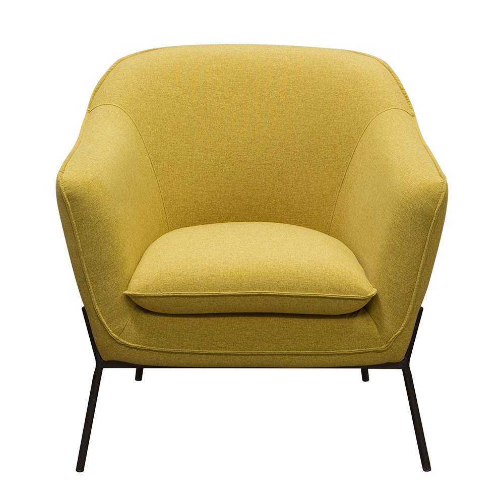 Diamond Sofa - Status Accent Chair in Yellow Fabric with Metal Leg - STATUSCHYL veiw 1