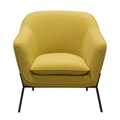 Diamond Sofa - Status Accent Chair in Yellow Fabric with Metal Leg - STATUSCHYL veiw 1