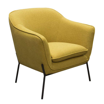 Diamond Sofa - Status Accent Chair in Yellow Fabric with Metal Leg - STATUSCHYL veiw 2