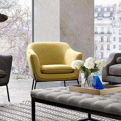 Diamond Sofa - Status Accent Chair in Yellow Fabric with Metal Leg - STATUSCHYL veiw 4