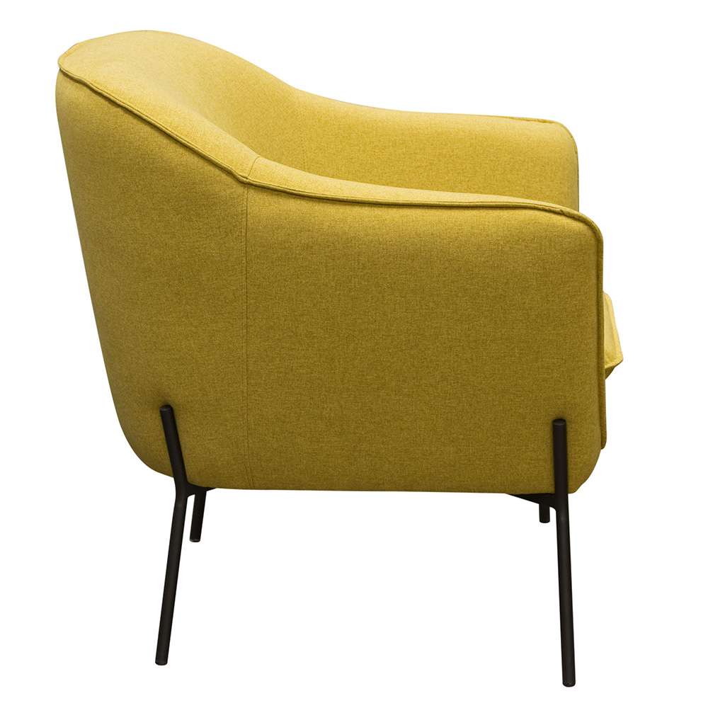 Diamond Sofa - Status Accent Chair in Yellow Fabric with Metal Leg - STATUSCHYL veiw 5