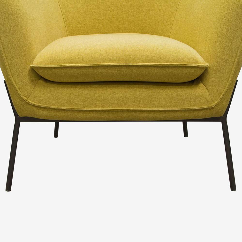 Diamond Sofa - Status Accent Chair in Yellow Fabric with Metal Leg - STATUSCHYL veiw 9