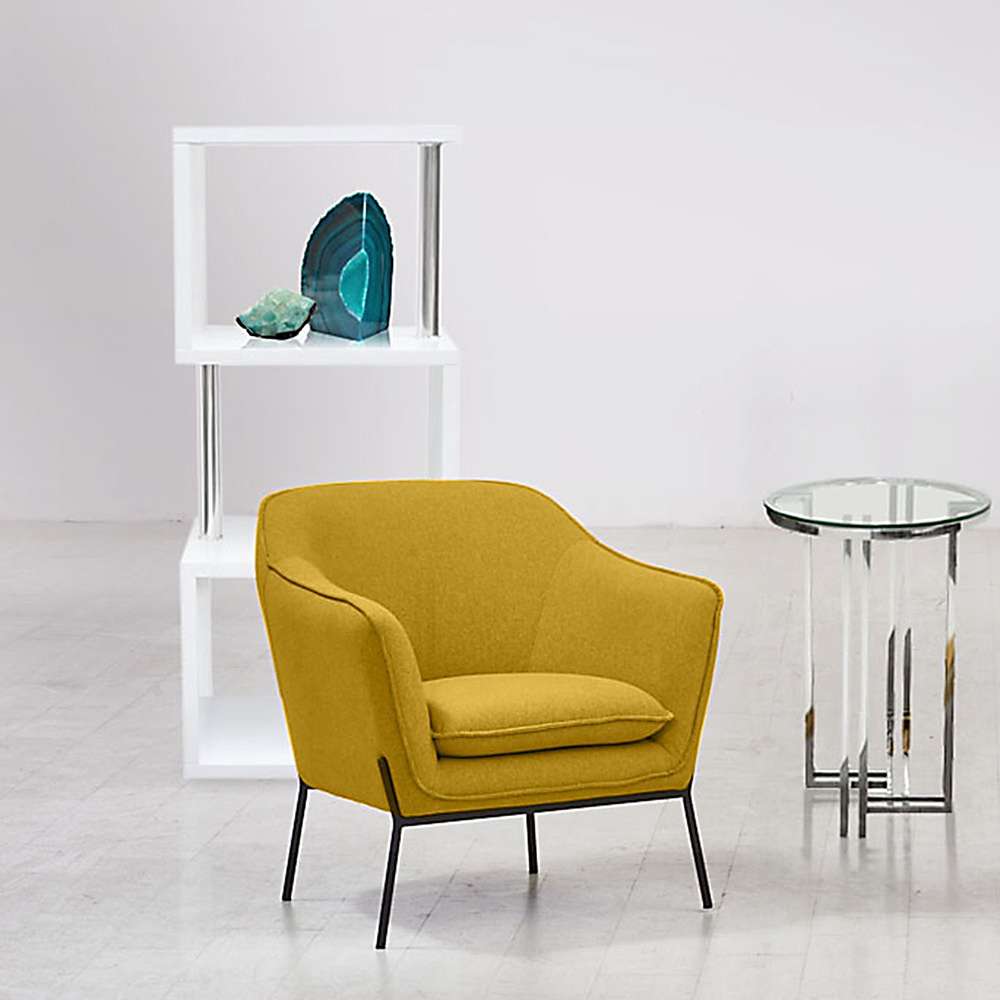 Diamond Sofa - Status Accent Chair in Yellow Fabric with Metal Leg - STATUSCHYL veiw 12