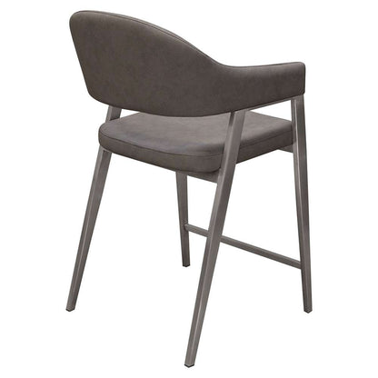 Diamond Sofa - Adele Counter Height Chairs in Grey Leatherette w/ Brushed Stainless Steel Leg (Set of 2) - ADELESTGR2PK veiw 7