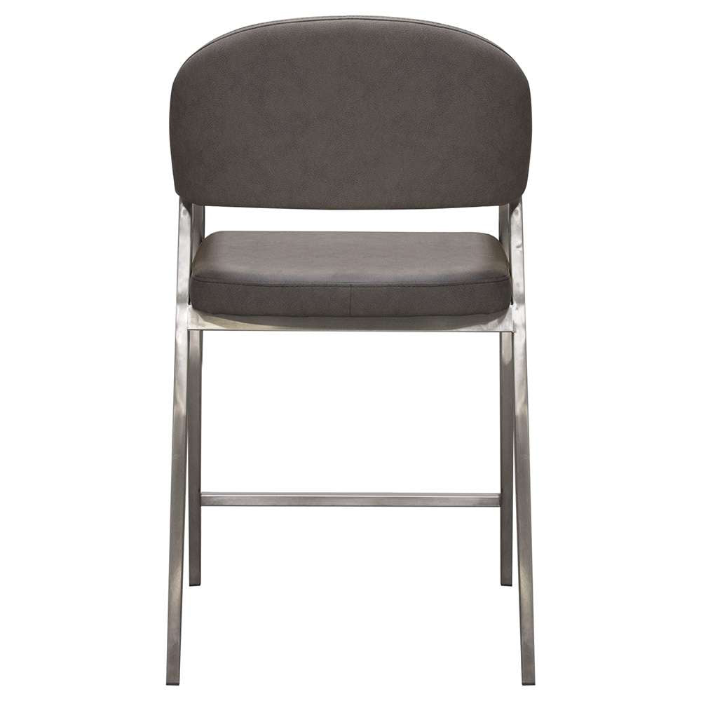 Diamond Sofa - Adele Counter Height Chairs in Grey Leatherette w/ Brushed Stainless Steel Leg (Set of 2) - ADELESTGR2PK veiw 8