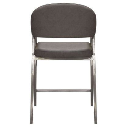 Diamond Sofa - Adele Counter Height Chairs in Grey Leatherette w/ Brushed Stainless Steel Leg (Set of 2) - ADELESTGR2PK veiw 8