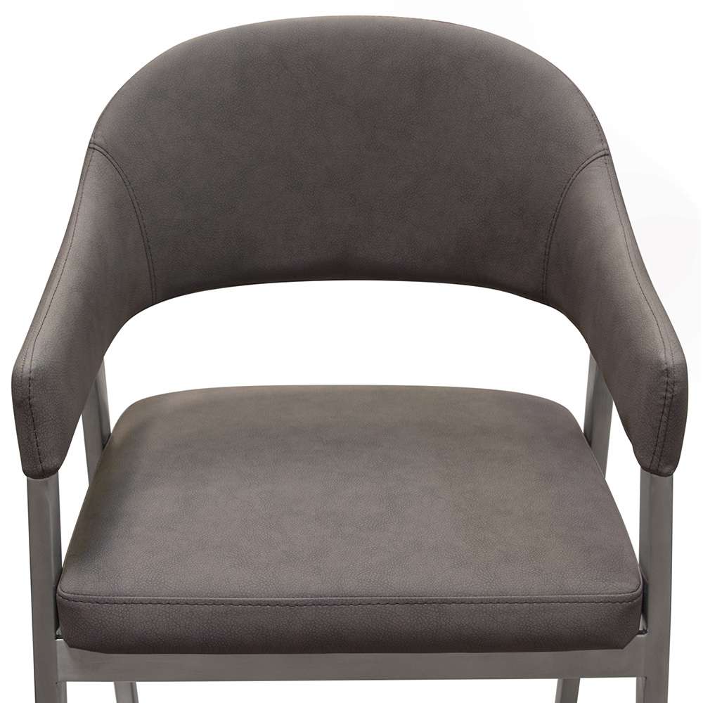 Diamond Sofa - Adele Counter Height Chairs in Grey Leatherette w/ Brushed Stainless Steel Leg (Set of 2) - ADELESTGR2PK veiw 9