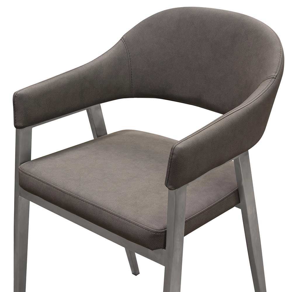 Diamond Sofa - Adele Counter Height Chairs in Grey Leatherette w/ Brushed Stainless Steel Leg (Set of 2) - ADELESTGR2PK veiw 10