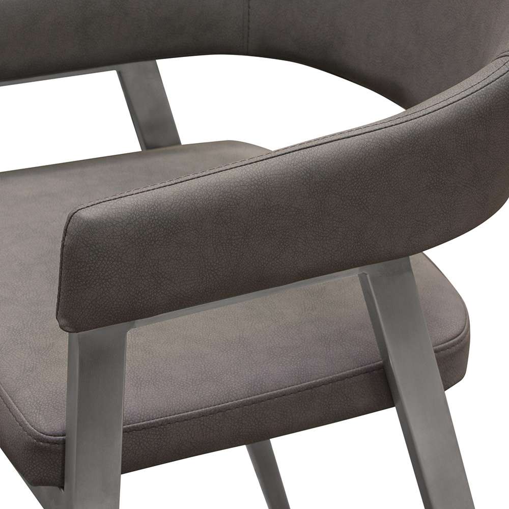 Diamond Sofa - Adele Counter Height Chairs in Grey Leatherette w/ Brushed Stainless Steel Leg (Set of 2) - ADELESTGR2PK veiw 11