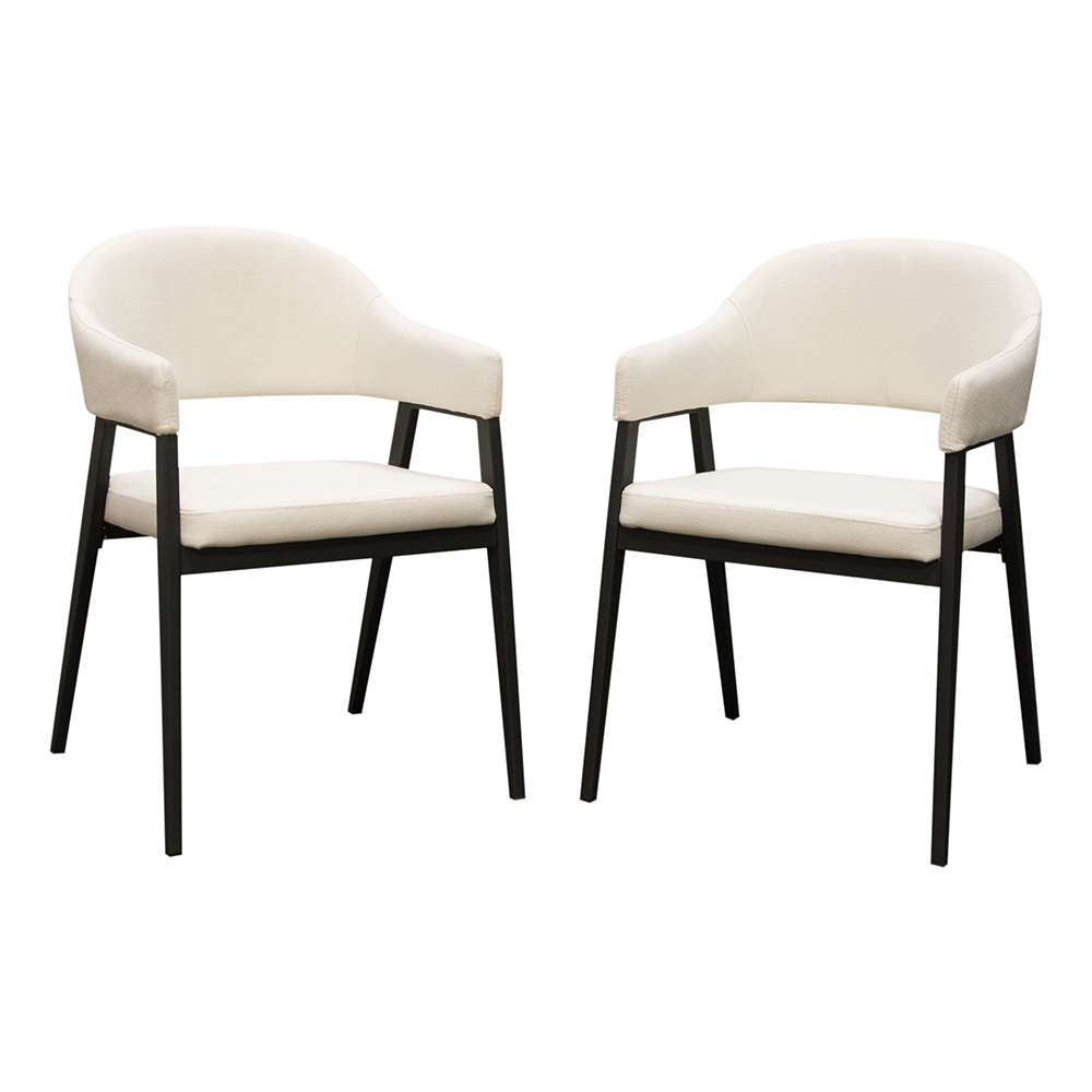 Diamond Sofa - Adele Dining/Accent Chairs in Cream Fabric w/ Black Powder Coated Metal Frame (Set of 2) - ADELEDCCM2PK veiw 1
