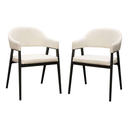 Diamond Sofa - Adele Dining/Accent Chairs in Cream Fabric w/ Black Powder Coated Metal Frame (Set of 2) - ADELEDCCM2PK veiw 1