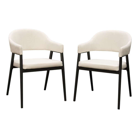 Diamond Sofa - Adele Dining/Accent Chairs in Cream Fabric w/ Black Powder Coated Metal Frame (Set of 2) - ADELEDCCM2PK veiw 1